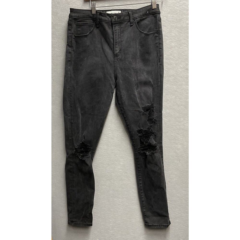 Abercrombie‎ & Fitch High Rise Super Skinny Curve Love Dark Gray Jeans 31/12R